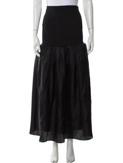 Pre-owned Aflalo Silk Long Skirt In Black