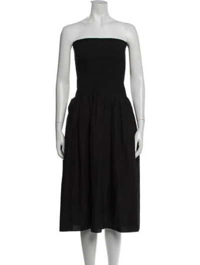Pre-owned Aflalo Silk Midi Length Dress In Black
