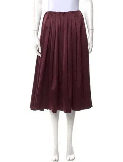 Pre-owned Aflalo Silk Midi Length Skirt In Burgundy