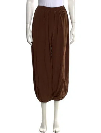 Pre-owned Aflalo Silk Wide Leg Pants In Brown
