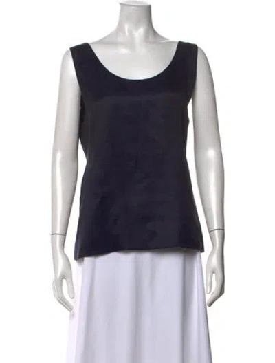 Pre-owned Aflalo Wool Scoop Neck Top In Blue