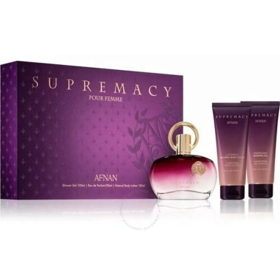 Afnan Ladies Supremacy Purple Gift Set Fragrances 6290171073000 In White