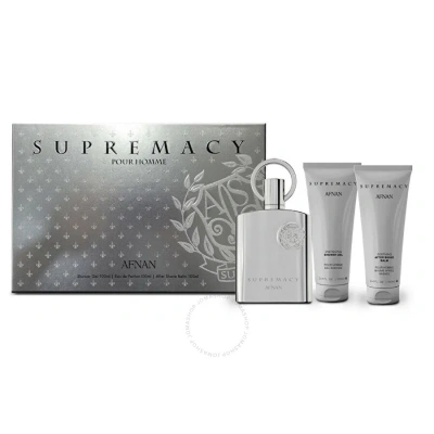 Afnan Men's Supremacy Silver Gift Set Fragrances 6290171073178 In Black / Silver