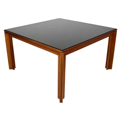Pre-owned Afra & Tobia Scarpa 1970s Modernist Dining Table By , Walnut & Glass In Brown