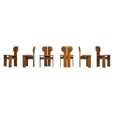 Pre-owned Afra & Tobia Scarpa Afra E Tobia Scarpa Africa Chairs Cognac Maxalto Italy 1975 In Brown
