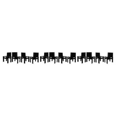 Pre-owned Afra & Tobia Scarpa Black Lacquered Monk Dining Chair For Molteni, Set Of 12