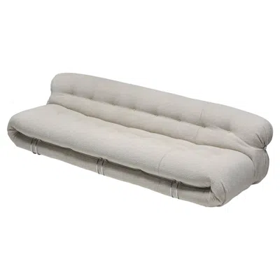 Pre-owned Afra & Tobia Scarpa Cassina 'soriana' Four-seater Sofa By Afra And Tobia Scarpa In Bouclé, 1970's In Gray