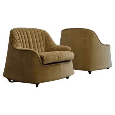 Pre-owned Afra & Tobia Scarpa Ciprea Armchairs Designed By Afra And Tobia Scarpa For Cassina 1968 Set Of 2 In Brown