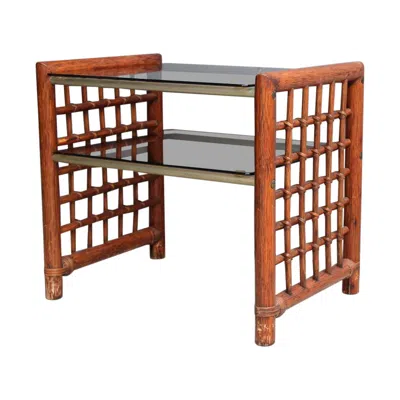 Pre-owned Afra & Tobia Scarpa Coffee Table Afra E Tobia Scarpa Italy 1960s Bamboo Design Shelves Night Table In Brown