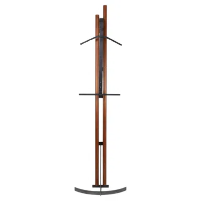 Pre-owned Afra & Tobia Scarpa Italian Metal & Beech Wood Hanger Attributed To Afra And Tobia Scarpa, 1970s In Brown