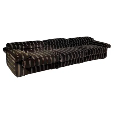 Pre-owned Afra & Tobia Scarpa Italian Modern Alpaca Sofa Erasmo By Afra And Tobia Scarpa For B&b, 1980s In Black