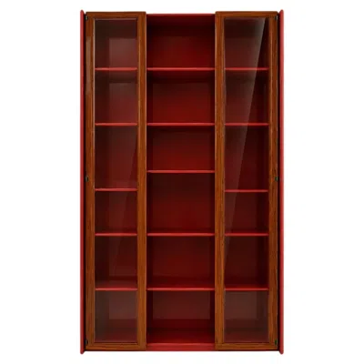 Pre-owned Afra & Tobia Scarpa Mid-century  Italian Wood Red Lacquer And Glass 1960s Vitrine