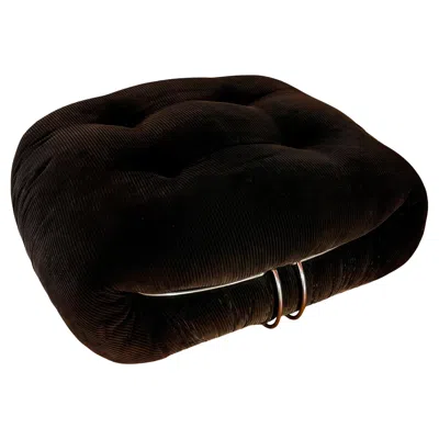 Pre-owned Afra & Tobia Scarpa Afra And Tobia Scarpa Midcentury Brown Velvet Soriana Ottoman For Cassina, 1969