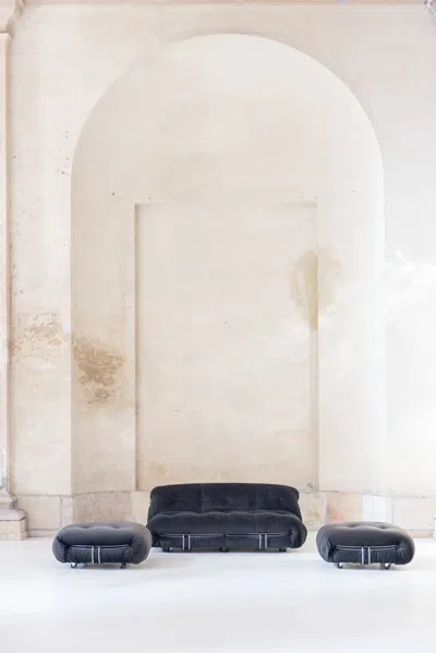 Pre-owned Afra & Tobia Scarpa Midcentury Soriana Sofa By Afra And Tobia Scarpa For Cassina, Italy 1969 In Black
