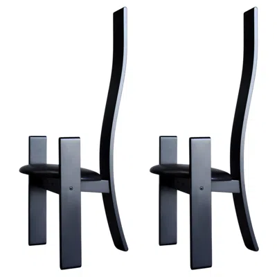 Pre-owned Afra & Tobia Scarpa Pair Of High Back Golem Chairs By Vico Magistretti For Poggi, Italy 1969 In Brown