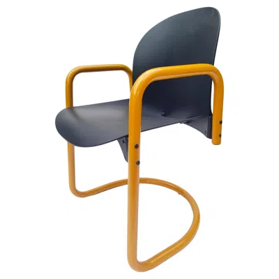 Pre-owned Afra & Tobia Scarpa Rare Dialogue Chair Design Afra And Tobia Scarpa For B&b Italia 1970s In Black