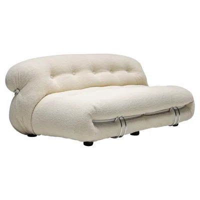 Pre-owned Afra & Tobia Scarpa Scarpa Soriana Sofa For Cassina, Bouclé Wool, Italy, 1970s In Sand