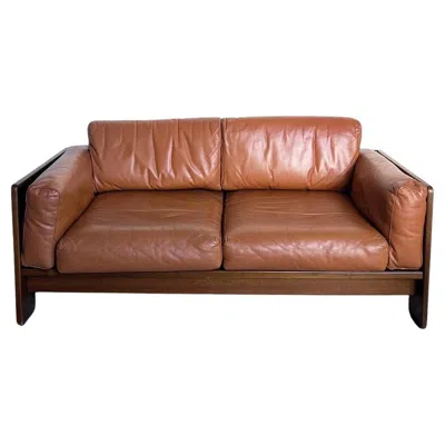 Pre-owned Afra & Tobia Scarpa Sculptural Mid Century Bastiano Sofa 2 Seat By Afra And Tobia Scarpa For Gavina In Brown