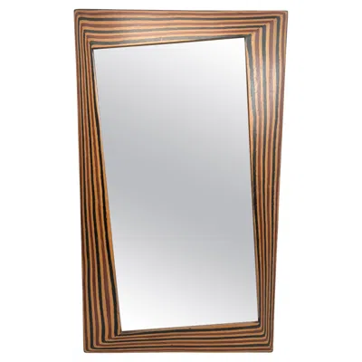 Pre-owned Afra & Tobia Scarpa Sculptural Wooden Mirror Attributed To Tobia Scarpa For Maxalto, Italy, 1970s In Brown
