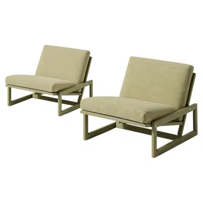 Pre-owned Afra & Tobia Scarpa Set Of Two  ‘carlotta' Outdoor Green Armchair For Cassina