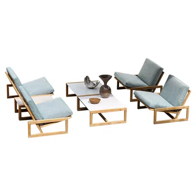 Pre-owned Afra & Tobia Scarpa Seven Pcs Carlotta Outdoor Group By Tobia Scarpa For Cassina In Brown