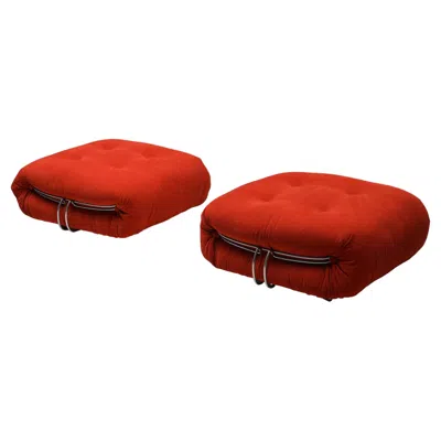 Pre-owned Afra & Tobia Scarpa Soriana Pouf By  For Cassina, 1970s In Red
