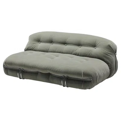 Pre-owned Afra & Tobia Scarpa Soriana Two Seater By  For Cassina, Green Mohair