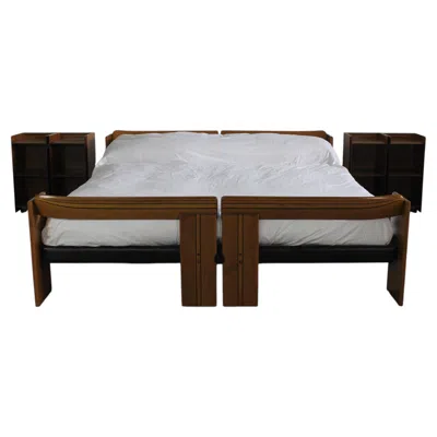 Pre-owned Afra & Tobia Scarpa Tobia And Afra Scarpa Artona Bed With Nightstands By Maxalto 1975 In Brown