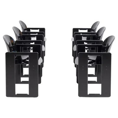 Pre-owned Afra & Tobia Scarpa Tobia & Afra Scarpa Set Of Six Black Dialogo Dining Chairs By B&b 1973
