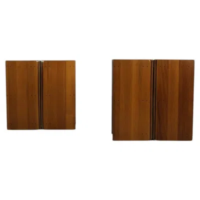 Pre-owned Afra & Tobia Scarpa Tobia And Afra Scarpa Set Of Two Artona Nightstands By Maxalto 1975 In Brown