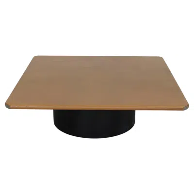 Pre-owned Afra & Tobia Scarpa Tobia & Afra Scarpa Tobio Low Square Table In Leather By B&b Italia 1970s In Brown