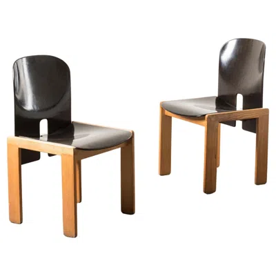 Pre-owned Afra & Tobia Scarpa Two Chairs Mod. 121 In Brown