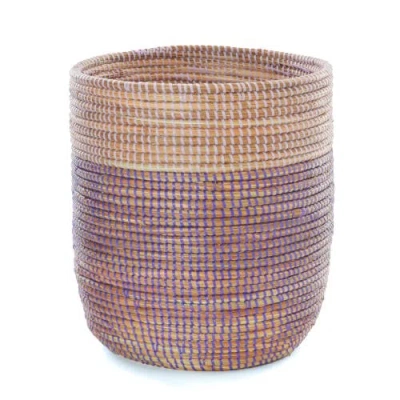 African Modern Bath Bin Basket In Purple