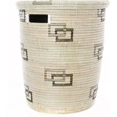 African Modern Perfect Match Flat Lid Storage Basket In Neutral