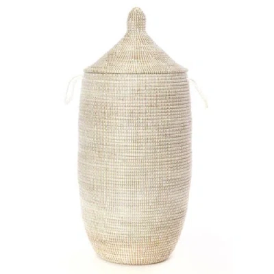 African Modern Slender Laurel Hamper Basket In Neutral