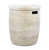 African Modern Solid White Peace Corps Hamper In Neutral