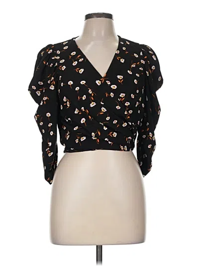 Pre-owned Afrm 3/4 Sleeve Blouse In Black