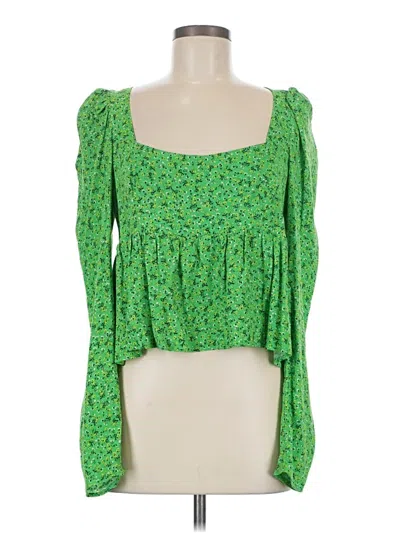 Pre-owned Afrm 3/4 Sleeve Blouse In Green