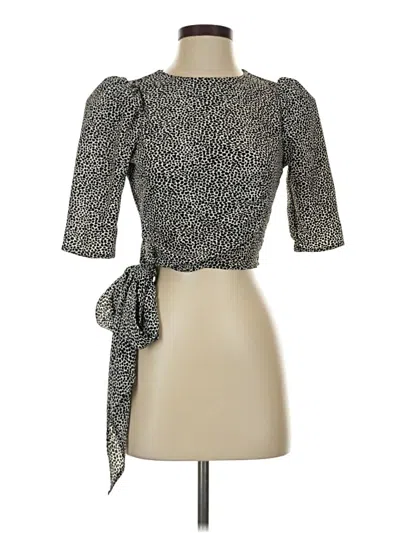 Pre-owned Afrm 3/4 Sleeve Top Gray Square Neckline Tops