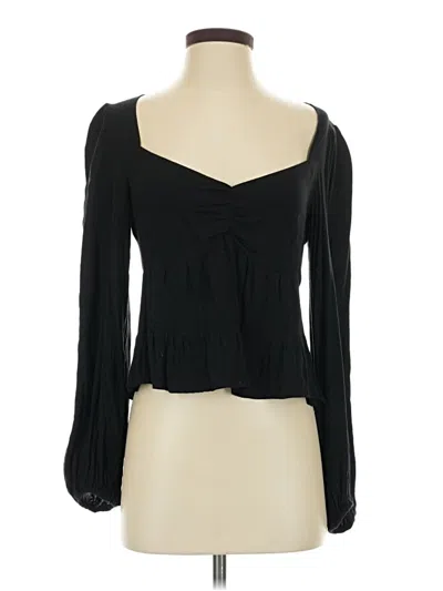 Pre-owned Afrm 3/4 Sleeve T-shirt In Black