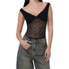 Afrm Alexis Lace Bodysuit In Noir