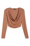 Afrm Alysa Cowl Neck Top In Raw Umber
