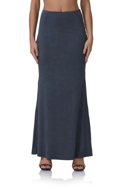 Afrm Amelia Knit Maxi Skirt In Heather Charcoal