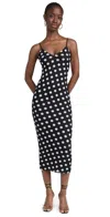 Afrm Amina Dress In Diagonal Dot