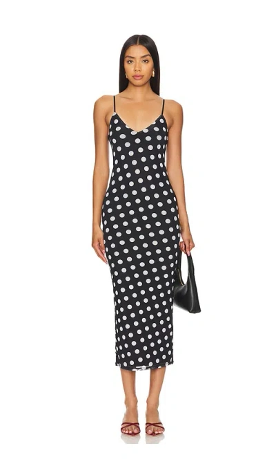 Afrm Amina Dress In Diagonal Dot