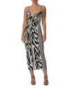 Afrm Amina Mesh Dress In Zebra Lime