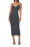 Afrm Amina Dress In Diagonal Dot