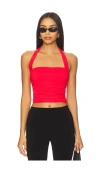 Afrm Aranya Halter Top In Red