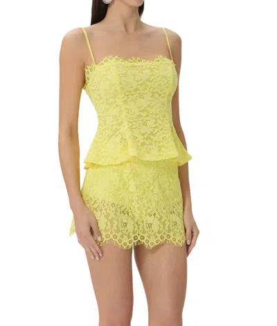 Afrm Ari Lace Corset Top In Limelight In Green