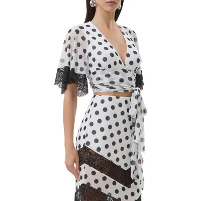 Afrm Arlington Mesh Wrap Crop Top